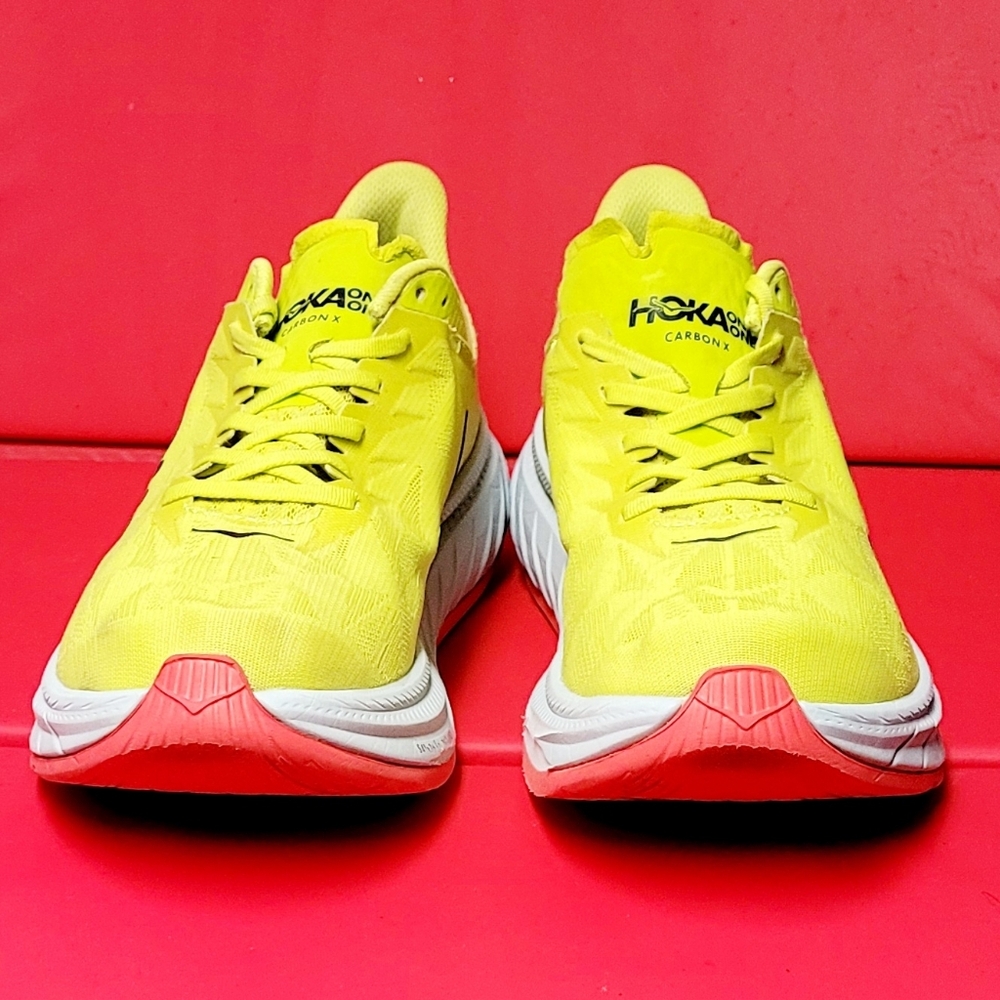 Hoka One One Carbon X2  Vibrant Yellow Men's Performance Running Shoes size 11.5 - Picture 2 of 10